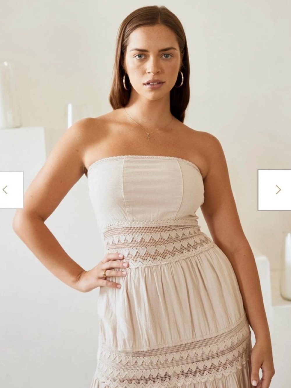 Blanco By Nature Zuri Maxi Dress in beige! NWT size small!